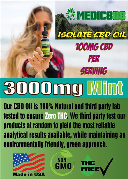 3000mg Isolate CBD Oil Mint