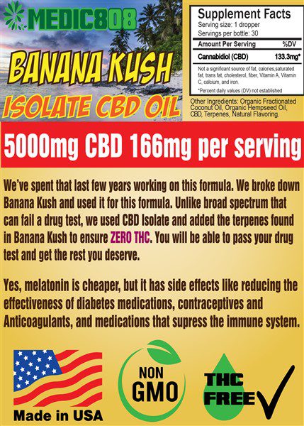 5000mg Banana Kush Isolate with Terpenes