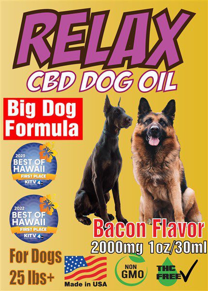 Relax CBD Dog Oil 2000mg Bacon
