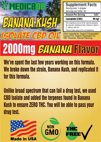 2000mg Banana Kush Isolate with Terpenes
